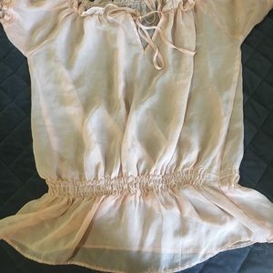 Light pink/ peach mesh blouse